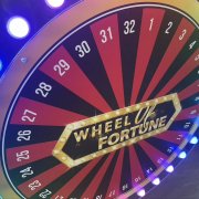 Digital Prize Wheel set up, ready to spun and prizes to be won