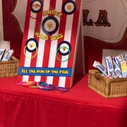 Hoopla being played at a fairground themed Christmas party